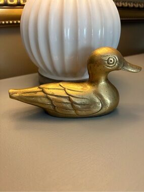 MCM vintage Gold Brass Duck Figurine